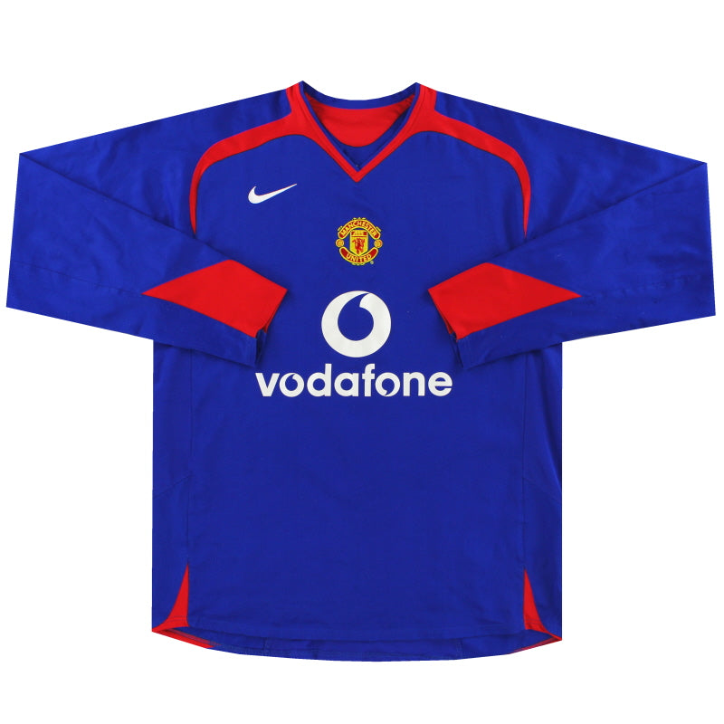 2005-06 Camiseta Nike de Visitante del Manchester United Manga Larga XL