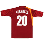 2005-06 Roma Diadora Camiseta de Local Match Worn Perrotta #20 *Como Nueva* L