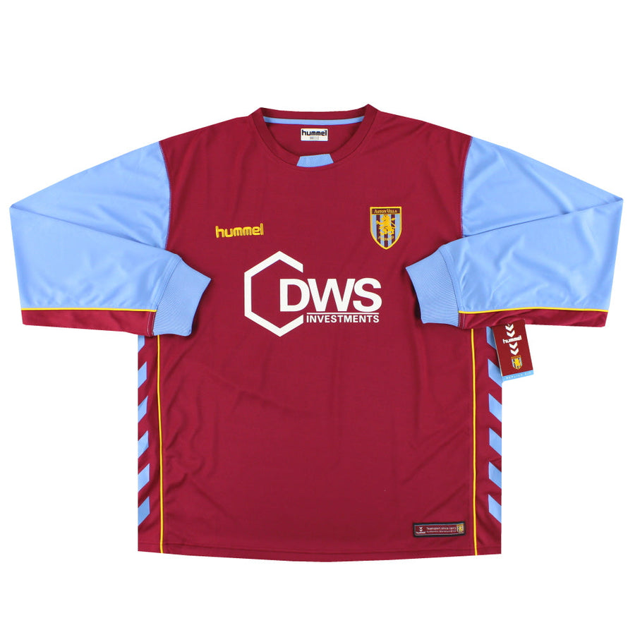 Camiseta de local de manga larga Hummel del Aston Villa 2005-06 *con etiquetas*