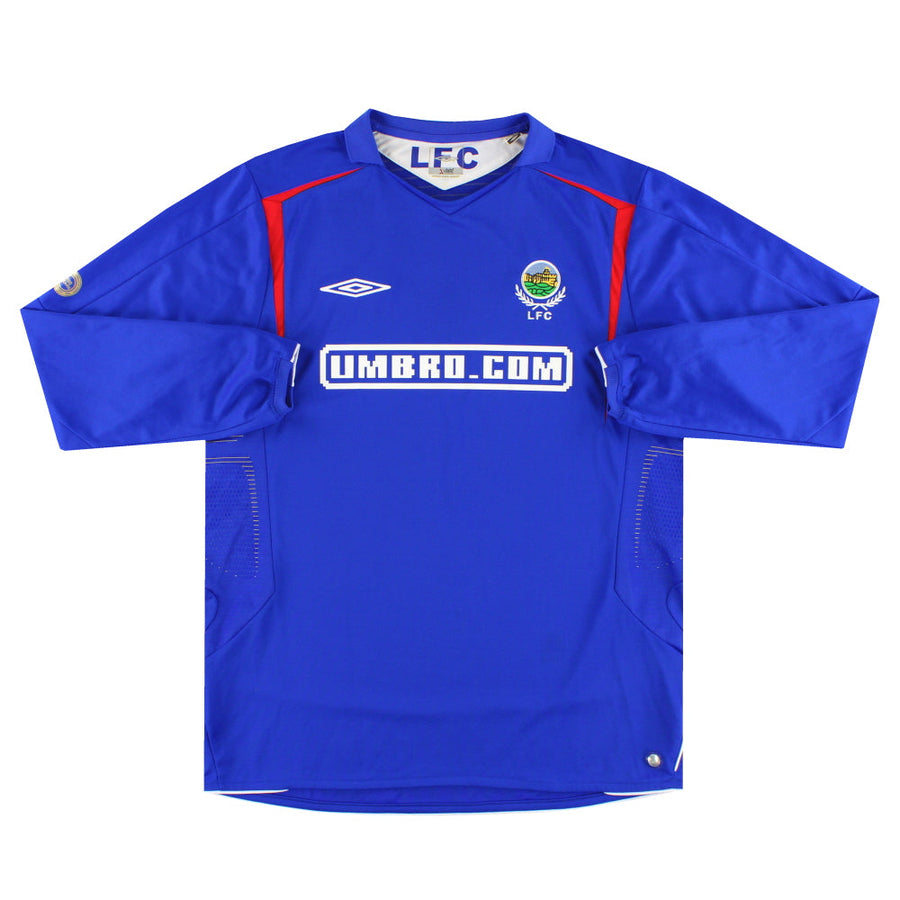 Camiseta de local Umbro Linfield 2005-06 Manga Larga L