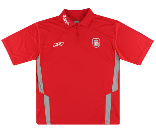 2005-06 Liverpool Reebok 1/4 Zip Polo Shirt XL