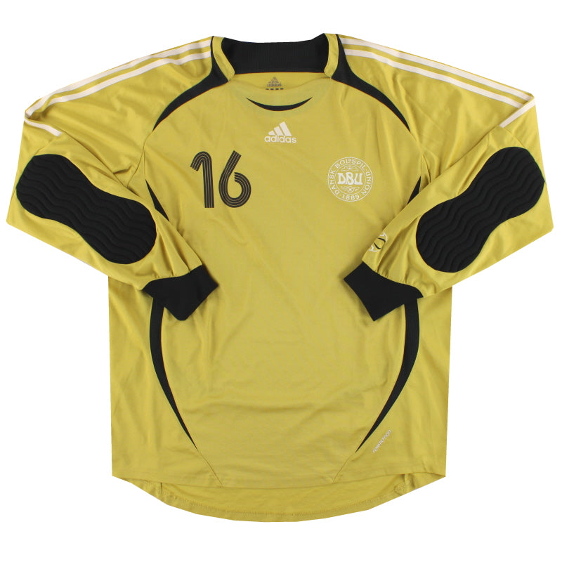 2006-07 Dinamarca adidas Camiseta de portero de jugador #16 XL