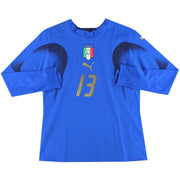 Camiseta de local de Italia para jugadora #13 L/S de la temporada 2006-07 para mujer, talla 14