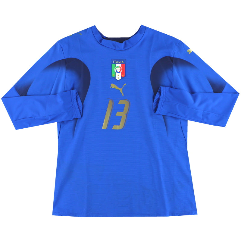 Camiseta de local de Italia para jugadora #13 L/S de la temporada 2006-07 para mujer, talla 14