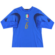 2006-07 Italy Player Issue Home Shirt #6 L/S Women's 14 - Classic Football Kit