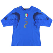 Camiseta local de jugadora de Italia 2006-07 #2 Manga larga Talla 14 para mujer