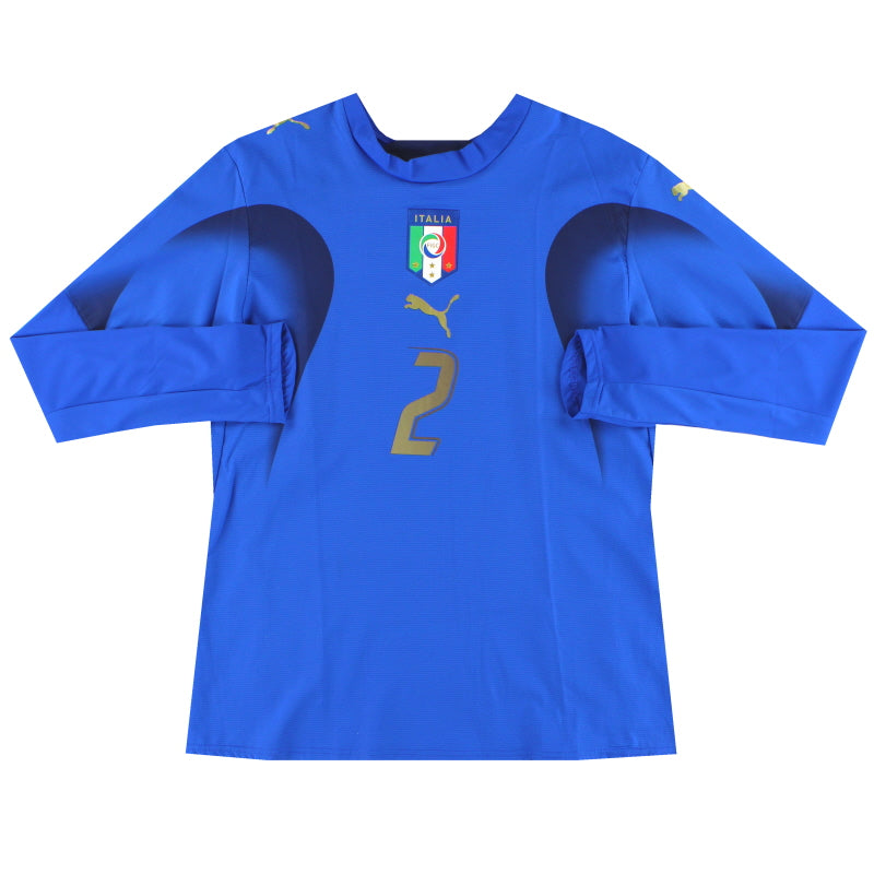 Camiseta local de jugadora de Italia 2006-07 #2 Manga larga Talla 14 para mujer