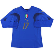 Camiseta Italia Puma Local Manga Larga Jugador Emitido Mujer #17 Talla 14, Temporada 2006-07