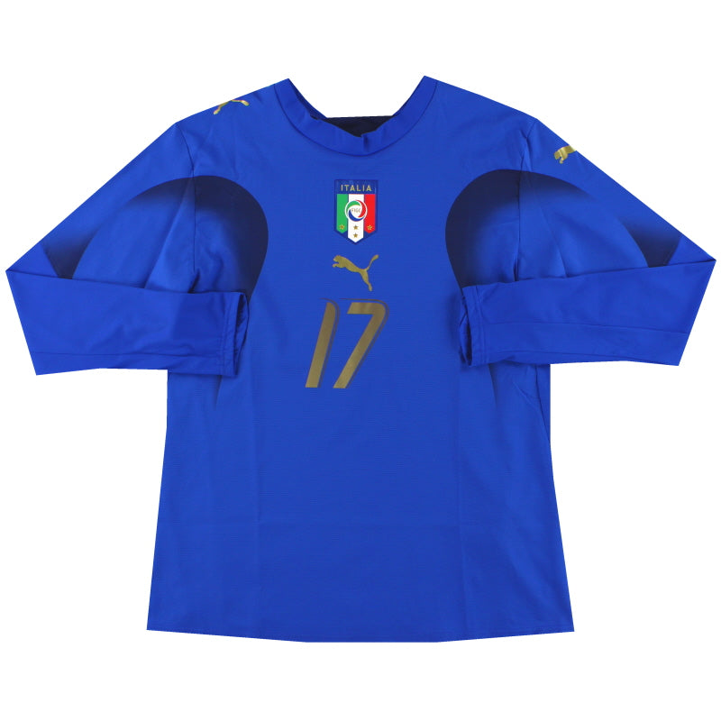 Camiseta Italia Puma Local Manga Larga Jugador Emitido Mujer #17 Talla 14, Temporada 2006-07