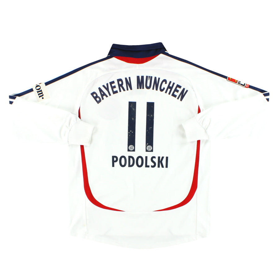 Camiseta de visitante adidas del Bayern de Múnich 2006-07 Podolski #11 manga larga para niños grandes