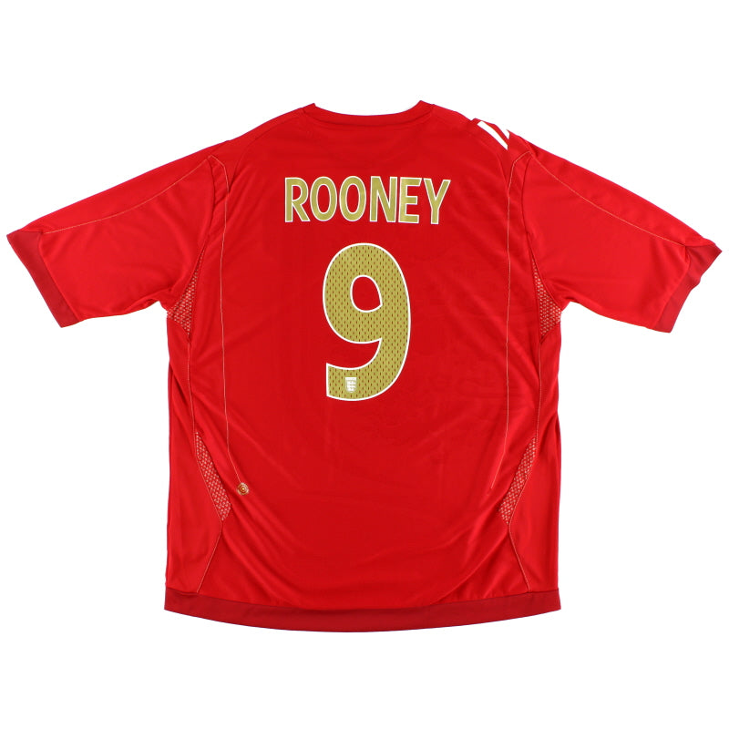 2006-08 Inglaterra Umbro Camiseta Visitante Rooney #9 XL