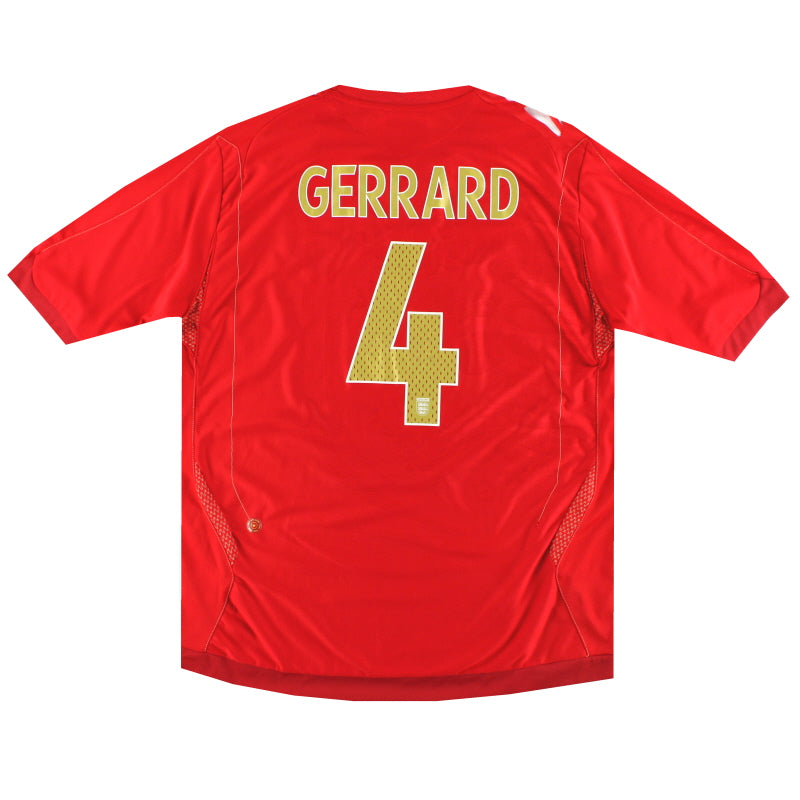 2006-08 Inglaterra Camiseta Umbro de visitante Gerrard #4 *Impecable* L