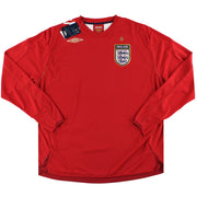 2006-08 Inglaterra Umbro Camiseta Visitante M/L *con etiquetas* XL