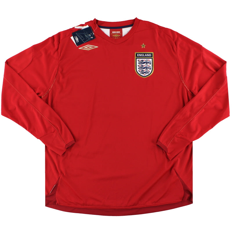2006-08 Inglaterra Umbro Camiseta Visitante M/L *con etiquetas* XL