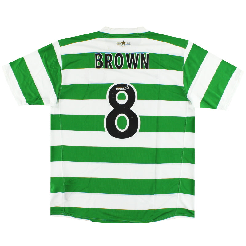 2007-08 Camiseta de local Nike del Celtic Marrón #8 *con etiquetas* XL