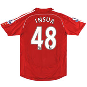 Camiseta de local de partido Adidas del Liverpool 2007-08 Insua #48 L