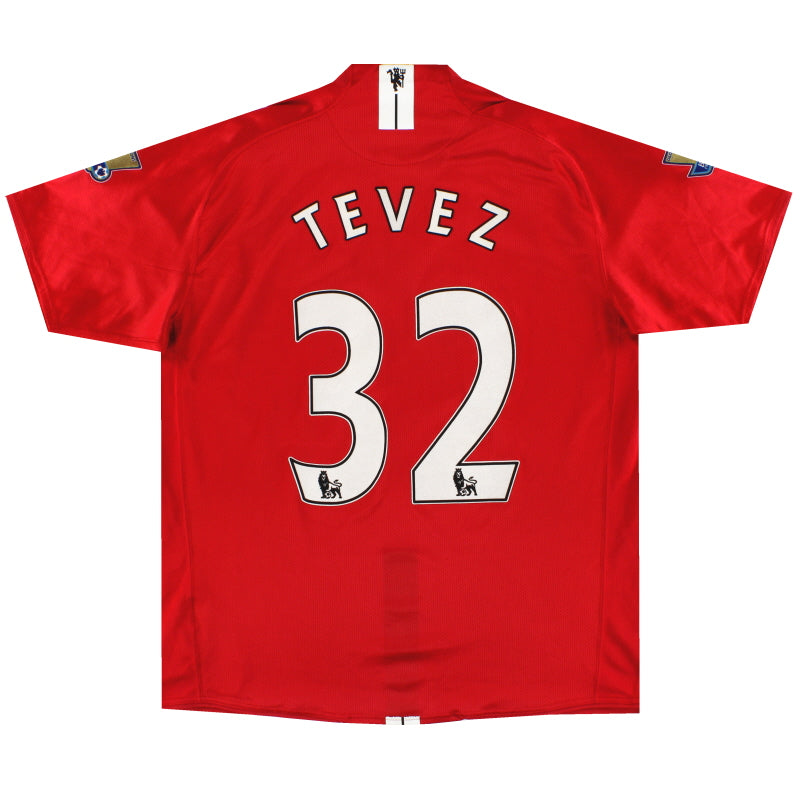 Camiseta de local Nike del Manchester United 2007-08 Tevez #32 XL
