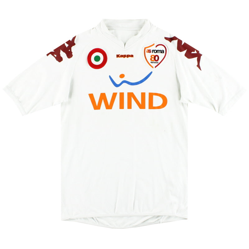 Camiseta de visitante del Roma Kappa de 2007-08 para el 80 aniversario, talla XL