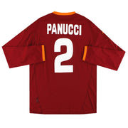 Camiseta local de Roma Kappa PI 2007-08 de Panucci #2 L/S *Como nueva* XXL