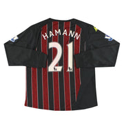 2008-09 Manchester City Le Coq Sportif Camiseta de visitante Hamann #12 Manga Larga *Impecable* XL