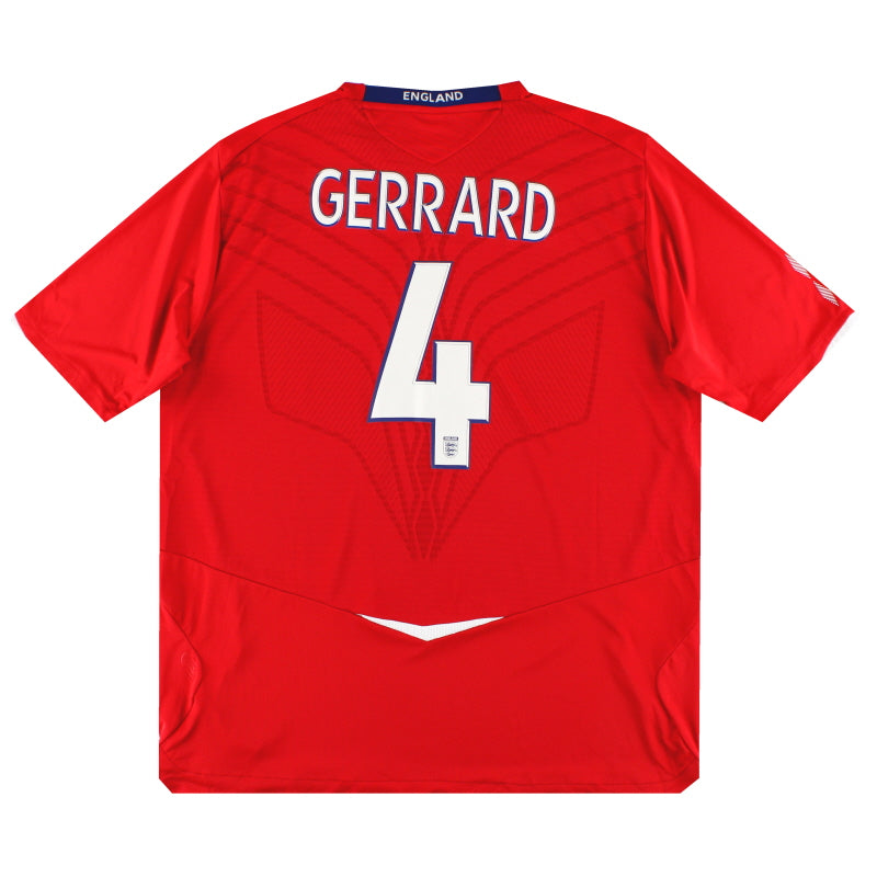 2008-10 Inglaterra Umbro Camiseta Visitante Gerrard #4 L
