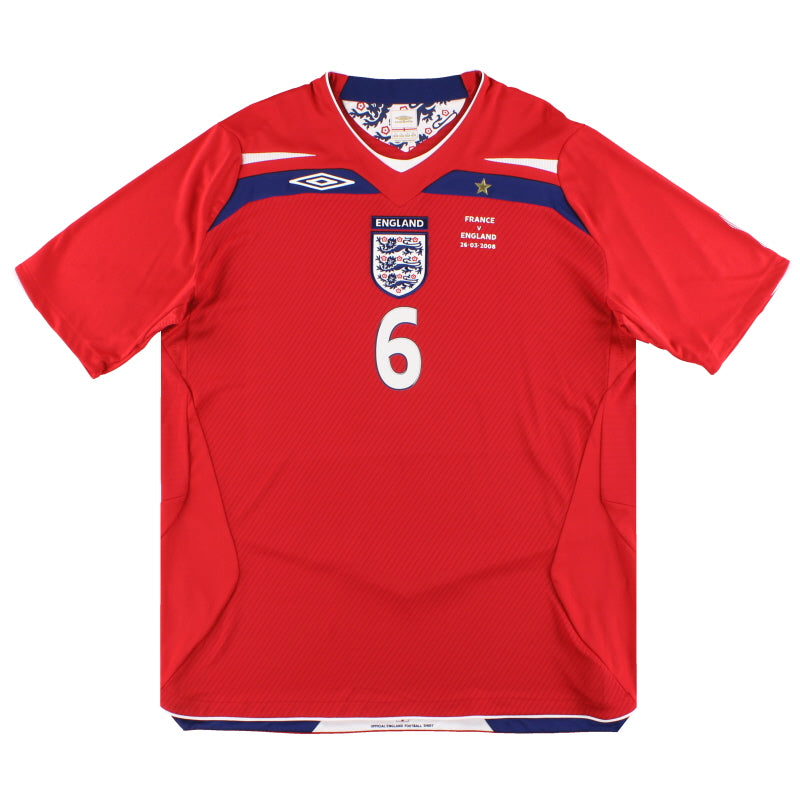 2008 Inglaterra 'v Francia' Camiseta Umbro de visitante, utilizada en partido, Terry #6 XL