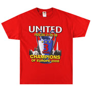 Camiseta Gráfica del Manchester United 'CL 3 Times' 2008 *Como Nueva* Talla L