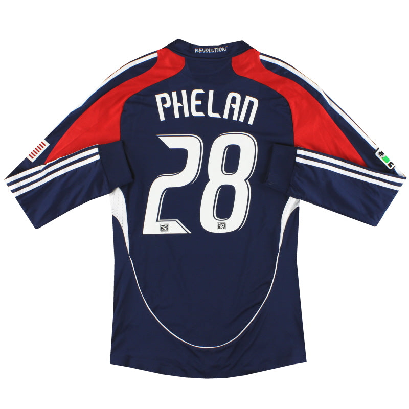 2008 Camiseta de local de partido adidas de Nueva Inglaterra Phelan #28 Manga Larga M