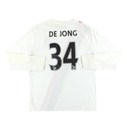 Camiseta de la tercera equipación del Manchester City Umbro 2009-10 De Jong #34 Manga Larga XL