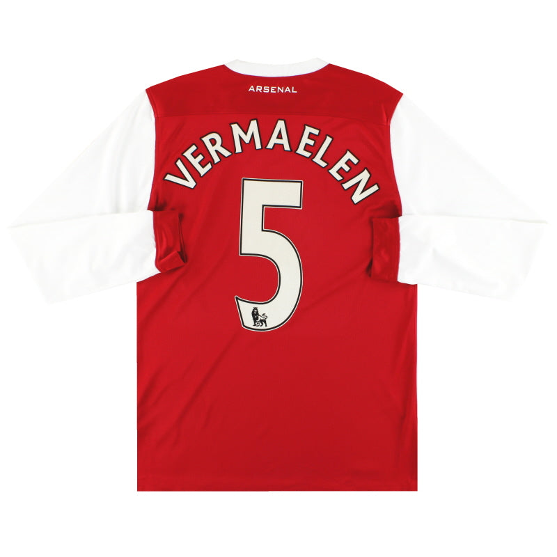 Camiseta Local Nike Arsenal 2010-11 Vermaelen #5 Manga Larga Talla S