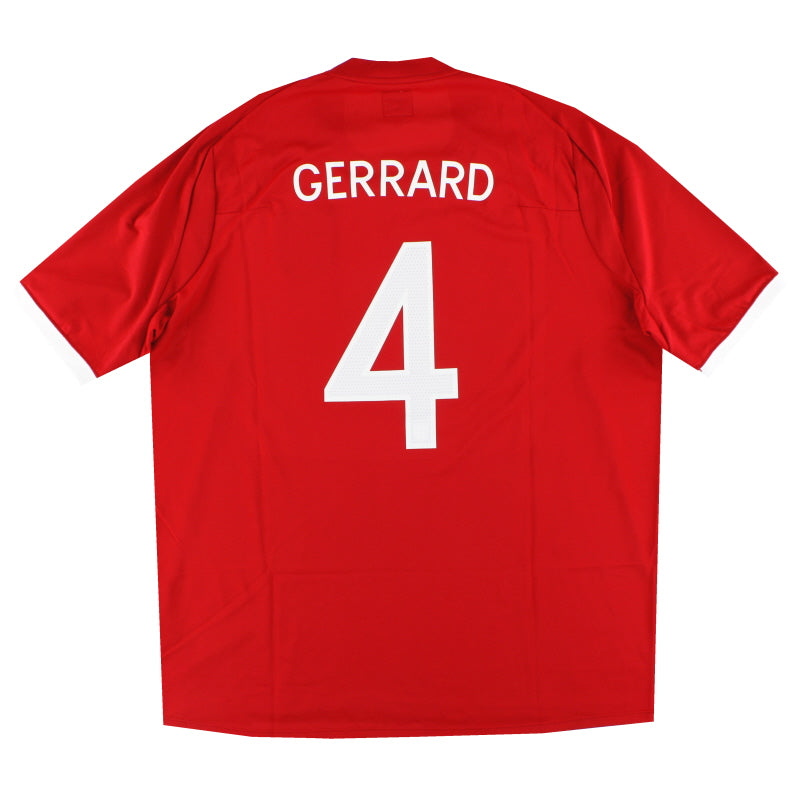Camiseta visitante Umbro de Inglaterra 2010-11 Gerrard #4 L