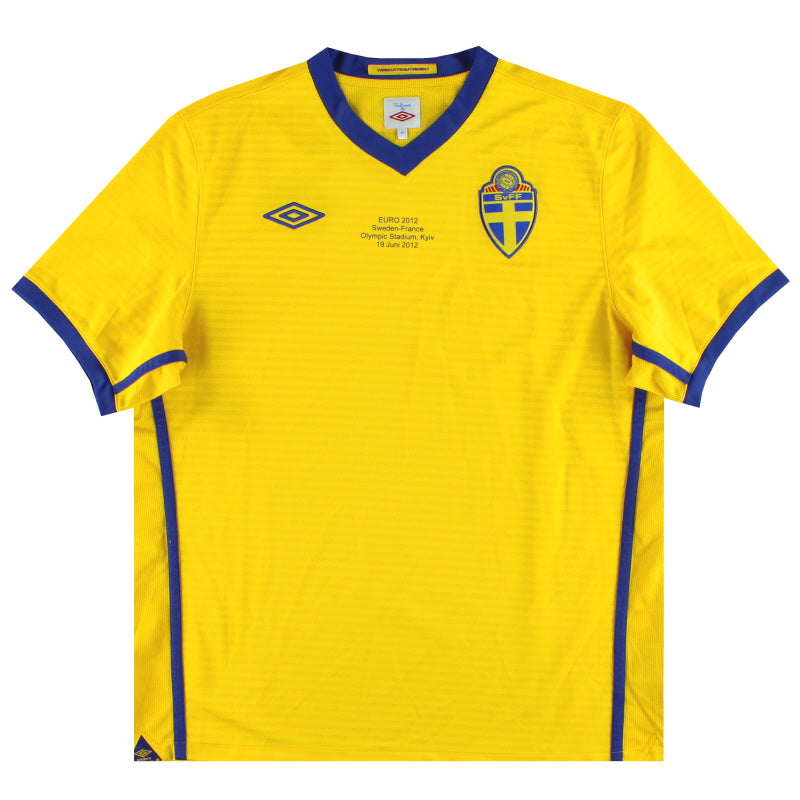 Camiseta Umbro 'Suecia-Francia' de local de Suecia 2010-11 *Como nueva* XL