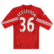 Camiseta de Local Liverpool Techfit 2010-12 emitido para jugador Eccleston #36 *Impecable* Manga Larga
