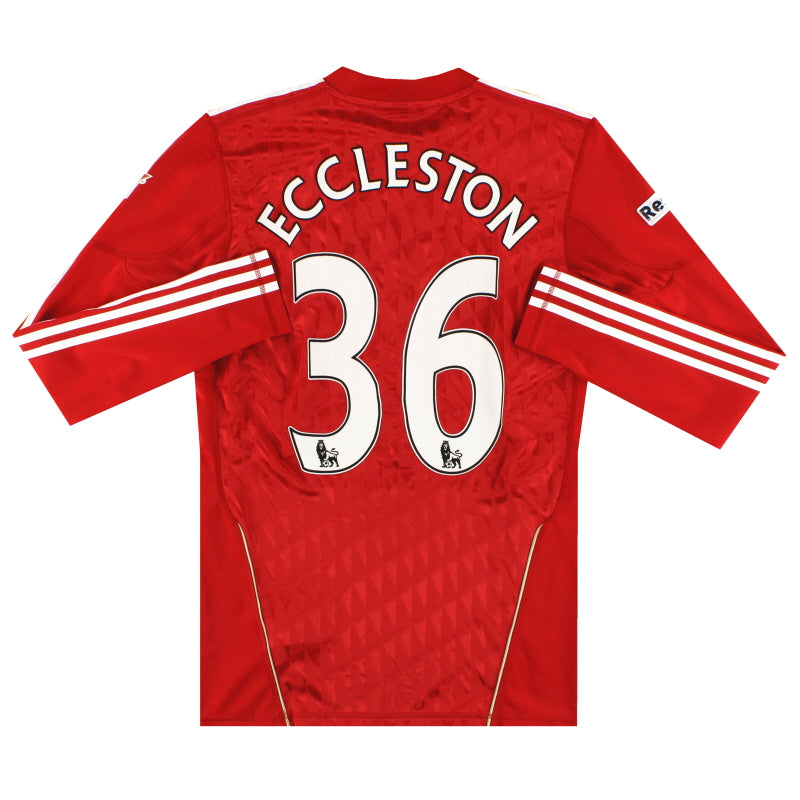 Camiseta de Local Liverpool Techfit 2010-12 emitido para jugador Eccleston #36 *Impecable* Manga Larga