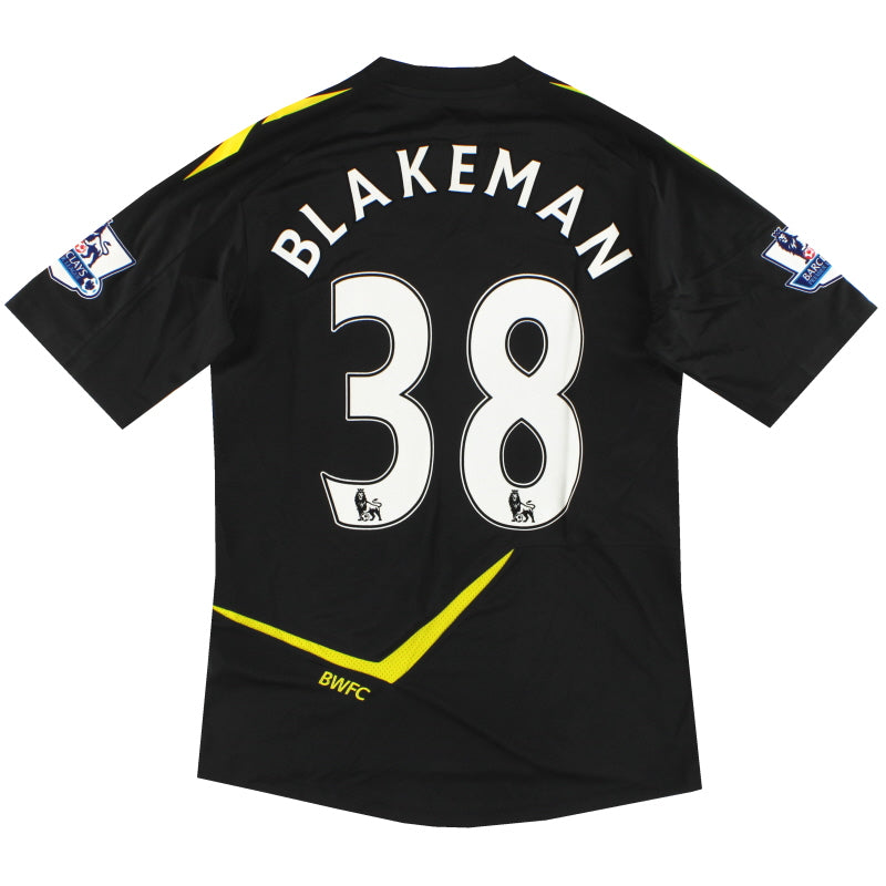 Camiseta de visitante del Bolton Reebok de 2011-12, emisión para jugador, Blakeman #38 *Como Nueva* M