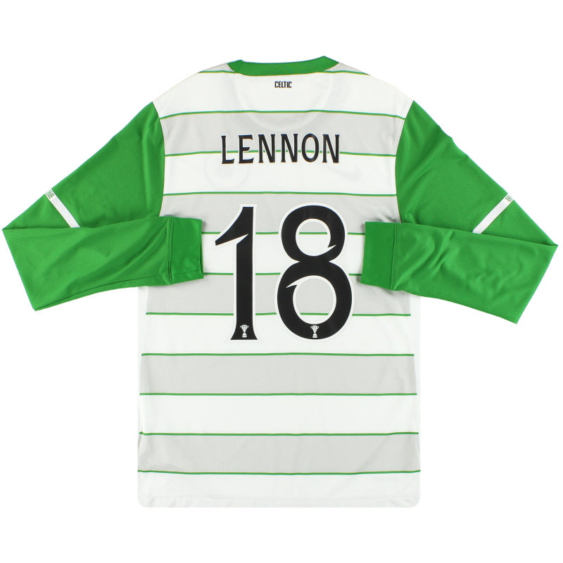 2011-12 Camiseta Nike de Visitante del Celtic Lennon #18 Manga Larga Talla S
