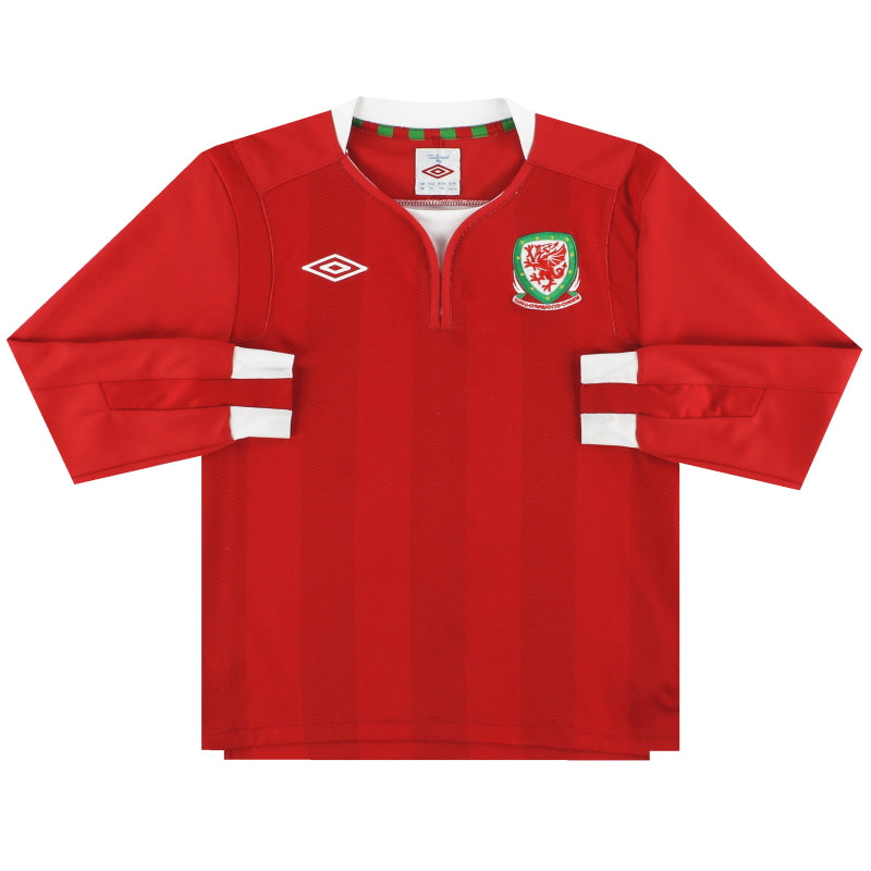 2011-12 Gales Umbro Camiseta Local Manga Larga Talla S.Niño