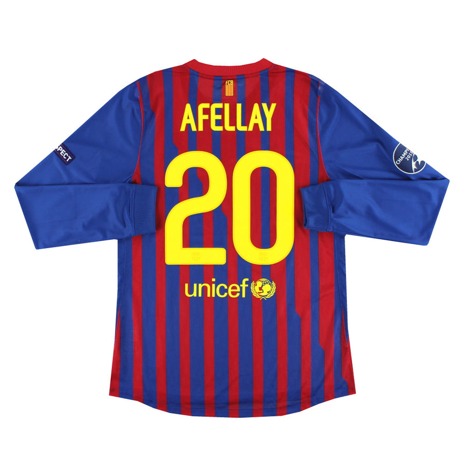 2011-12 Barcelona Nike Camiseta de jugador CL local Afellay #20 Manga Larga Talla L