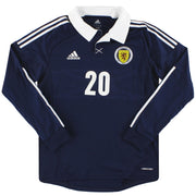 Camiseta local Adidas de manga larga para jugador de Escocia 2011-13 *como nueva*