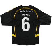 Camiseta de la segunda equipación del AC Horsens Hummel de la temporada 2012-13, Lovel #6, manga larga, talla L