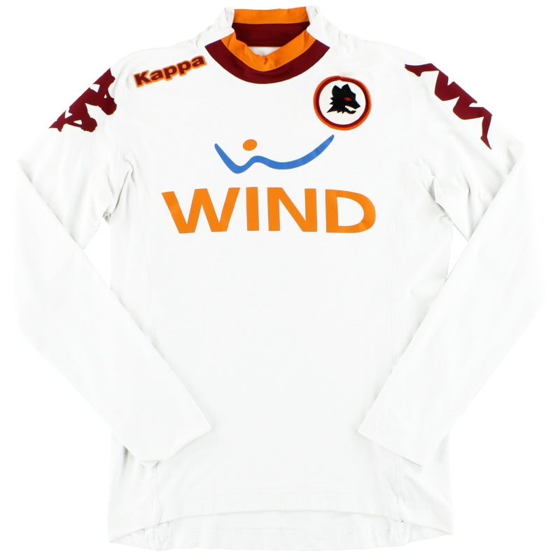 2012-13 Roma Kappa Camiseta de Jugador de Visitante Manga Larga *Impecable* XL