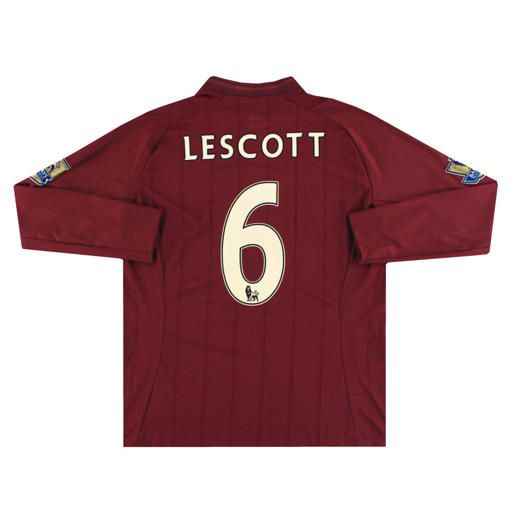 2012-13 Manchester City Umbro Away Shirt Lescott #6 L/S *Mint* L