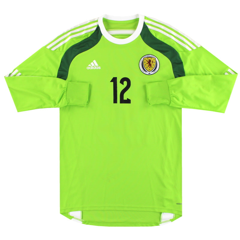 Camiseta de portero del 2014-15 de Escocia adidas Formotion (versión jugador) #12 *Como Nueva* Talla S