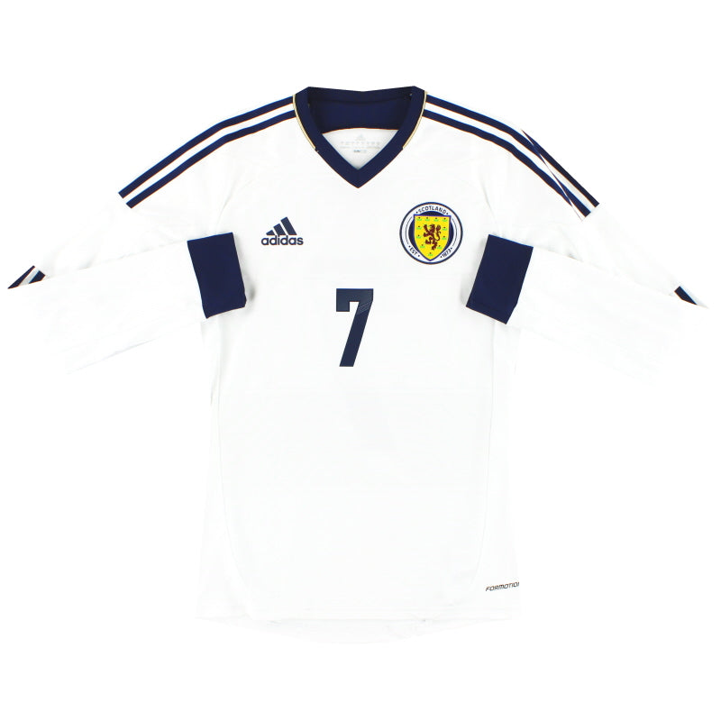 Camiseta de visitante de manga larga Adidas Formotion para jugador de Escocia 2012-14 *Como nueva*