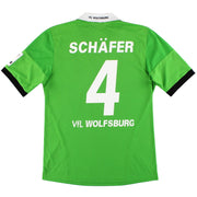 Camiseta de visitante adidas del Wolfsburg 2013-14 Schafer #4 *Impecable* M