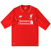 Camiseta de local de manga larga New Balance del Liverpool 2015-16 *Impecable*