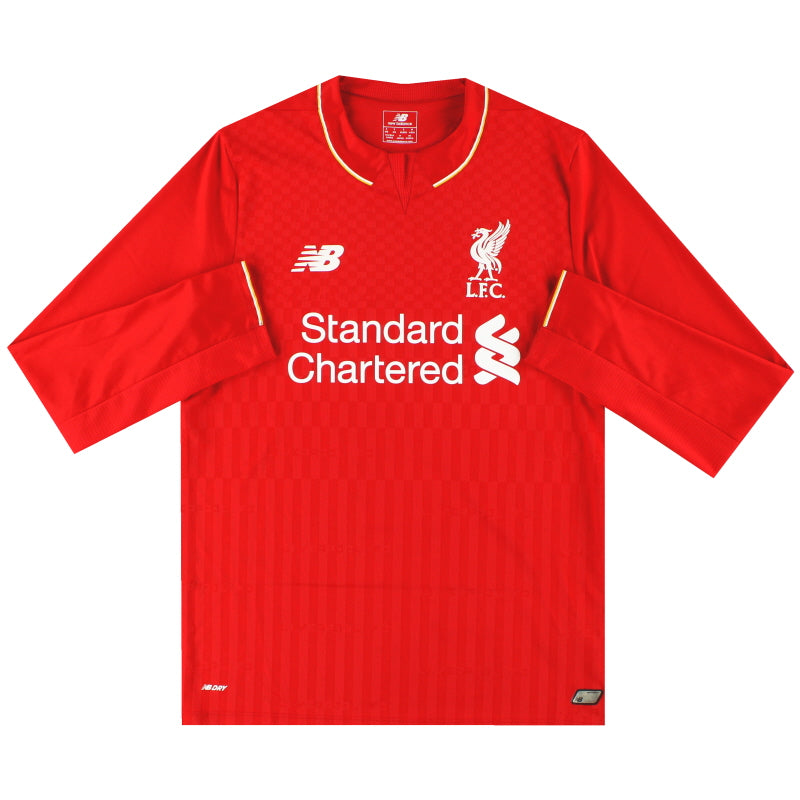 Camiseta de local de manga larga New Balance del Liverpool 2015-16 *Impecable*