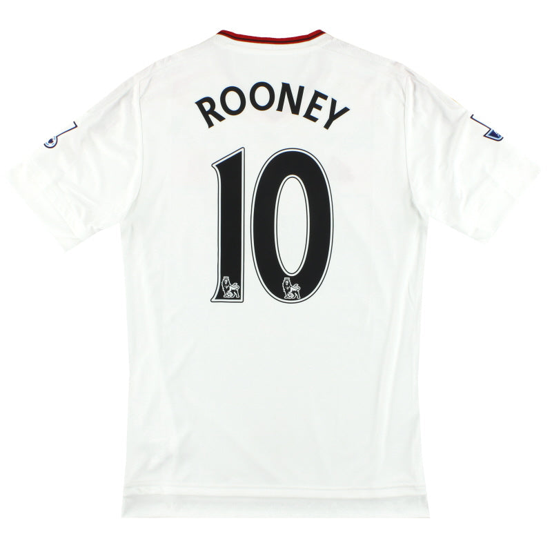 Camiseta de visitante del Manchester United 2015-16 adidas Rooney #10 *Como Nueva* Talla S