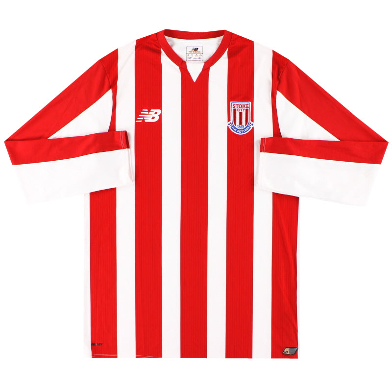 Camiseta de local de manga larga para jugadores Sub-18 Stoke New Balance 2015-16