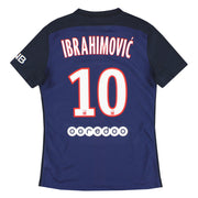 Camiseta de fútbol local Nike auténtica del Paris Saint-Germain 2015-16 Ibrahimovic #10 Talla M